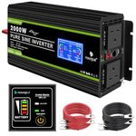 Novopal 2000W Pure Sine Wave Inverter 12V to 230V 240V Car Converter Power Inverter with LCD Display 2AC Outlets and USB Port-Remote Control for Motorhomes,Truck,Boat,Camping,Household,Van