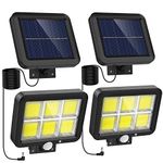 Nacinic Solar Lights Outdoor Motion Sensor W/ 240 Bright Cob Led, 16.4Ft Cable, 3 Lighting Modes, Adjustable Panels. Wired Security Solar Powered Flood Lights (5500K, 2 Set)