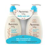 Aveeno Baby Gentle Moisturizing Daily Care Set, Natural Oat Extract, Natural Colloidal Oatmeal, 2 Items