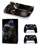 Khushi Decor Black Bat Man UV 3M Vinyl Sticker Decals for Playstation 5 Disk Version Console and Two Dual Sense 5 Sticker Skins Black PS5 Skin Console and Controller Design [Video Game]