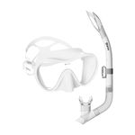 Mares Tropical Snorkel and Diving Mask, unisex_adult, Snorkel and diving mask, 411776, White, standard size