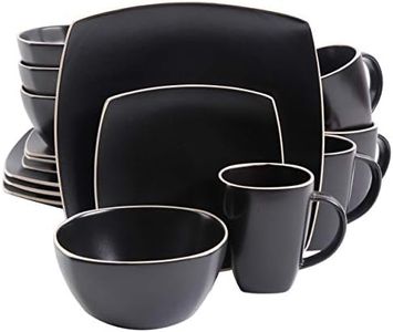 Gibson Home Soho Lounge Matte 16 Piece Dinnerware Set, Black