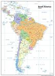 Political Map of South America - Size A0-84.1 x 118.9cm - Paper Laminated