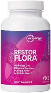 Microbiome Labs Restorflora Probiotics for Digestive Health - Gut Health Supplements with Dual Action Probiotics for Women, Men & Kids 5+ - Support Bowel Regularity & Immune Function (50 Capsules)