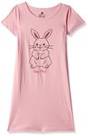 Clotth Theory Girls Cotton Knee-Length T-Shirt Nightdress Regular Knee Length Nightgown Light Pink