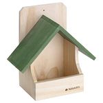 Navaris Small Bird Nest Box - Wooden Nesting Box for Robin, Hummingbird, Parakeet, Bluebird - Open Front Outdoors Birdhouse Birds - Made of Pine Wood