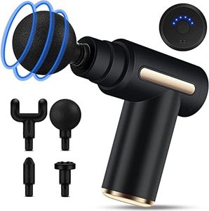 Uplayteck Mini Pistolet de Massage Musculaire, Portable Mini Massager Gun avec 6 Vitesses Réglables et 4 Têtes, Super Silencieux Pistolet de Massage pour Soulagement de la Douleur Musculaire