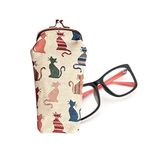 Signare Tapestry Glasses Case for Women Eyeglass Case with Animal and Pet Design (Cheeky Cat, GPCH-CHEKY)