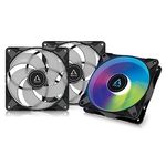 ARCTIC P14 PWM PST A-RGB (3 Pack) - PC Fan, 140mm Fan, PC Case Fan, Optimised for Static Pressure, Semi-Passive: 200-1900 rpm (0 rpm <5%), 5V 3 Pin A-RGB LED - Black