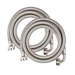 (Pack of 2) EFIELD Premium Stainless Steel Washing Machine Hoses with 90 Degree Elbow, 6 Feet ,Burst Proof Water Connection Inlet Supply Lines