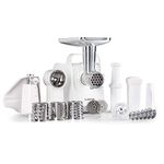 Klarstein Mighty Mince Meat Grinder, Meat Mincer, Mincer Machine, White