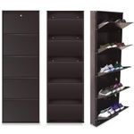 TNT THE NEXT TREND 5 Shelf Metal Shoe Cabinet for Home with Doors & Lock| Wall Mount Metal Shoe Rack for Home| Space Saving Chappal Sandal Shoe Organizer Stand