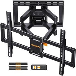 Perlegear TV Wandhalterung für 42"-90" bis zu 68kg, TVs Halterung mit doppelten Gelenkarmen, werkzeuglose Neigung, Drehung, Verlängerung, Nivellierung, max. VESA 600x400mm, PGLF8