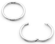 365 SLEEPERS Sterling Silver Hinged Hoop Sleepers Earrings 8mm - 14mm Nose Segment Ring Body Jewellery Nickel Free