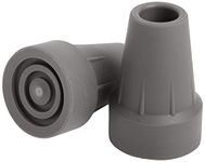 Medline Guardian Super Crutch Tip, Gray, 7/8 Inch, 1 Pair of Crutch Tips