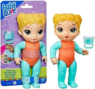 Baby Alive Bedtime Hugs Doll, 9.5-Inch Bedtime-Themed Baby Doll for Kids Ages 3 and Up, Washable Toy, Blonde Hair