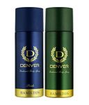 DENVER Hamilton Deo + Pride Deo - 165ML Each (Combo Pack of 2) | Long Lasting Deodorant Body Spray for Men