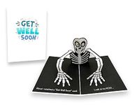 Dark Humor Pop Up Cards – Get Well Soon – Funny 3D Skeleton Funny Popup Birthday Card, Gift for Friends, Co-worker, Family, Husband, Wife, Mom, Dad, Son, Daughter - 1 Card 5 x 7 inch, 1 Notepaper, 1 Envelope (Get Well Soon)