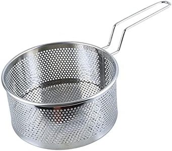 Baoblaze Fry Basket, Stainless Steel Round Deep Fry Basket French Chip Frying Serving Food - Large