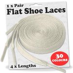 Shoe Laces Flat Coloured Trainers Hi-tops Football Boots Hiking Laces Shoelaces New Suitable for all brands including Nike Adidas Converse Puma Vans (120cm, Off White)…