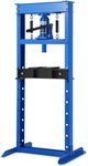 GarveeTech 12-Ton Hydraulic Press, Heavy Duty H-Frame Garage Floor Hydraulic Shop Press with Press Plates, Adjustable Working Table Height, Blue