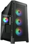 Cougar Gaming Mid Tower Case Duoface Pro RGB Supporting 390mm Graphics Card with Controller, Four RGB Fans and Two Distinct Front Panels Included (Mesh and Tempered Glass) (Black)