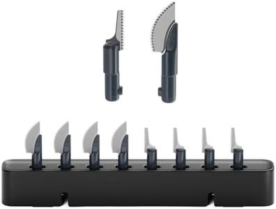 HOZO NeoSander Saw Blade Set, Turns NeoSander into Mini Reciprocating Saw, 8pcs 0.2mm Anti-Binding Blades, 4 Curved Blades for Straight Cuts & 4 Jigsaw Blades for Curves, for Resin, Plastic & Wood