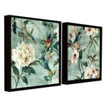 Painting Mantra Floral Canvas Painting for Wall With Frame Black, Bird Floral Painting for living room Size : 13x13 Inches