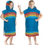 SUN CUBE Kids Changing Robe Surf Poncho, Kids Beach Towels, Hooded Towel for Teens Bath Pool, Microfiber Quick Dry Wearable Towel Poncho with Hood, Swim Towel for Girls 8-12 Years, Sunset Blue