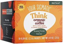 Organic Instant Coffee Powder by Four Sigmatic | Arabica Instant Coffee Singles with Lion's Mane, Chaga and Rhodiola | Mushroom Coffee Instant Mix for Better Focus and Immune Support | 10 Packets