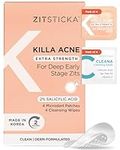 ZitSticka KILLA ACNE Extra Strength patches. 4 pack of fast-acting pimple patches for face and skin. Self-dissolving microdarts start working within 2 hours on deep, early-stage, unpoppable zits.