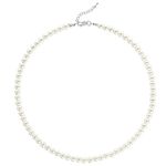 BABEYOND Round Imitation Pearl Necklace Wedding Pearl Necklace for Brides White (Diameter of Pearl 6mm/0.24inches)