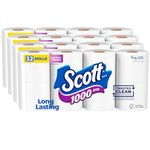 Scott Trusted Clean Toilet Paper, 32 Regular Rolls, Septic-Safe Toilet Tissue, 1-Ply Rolls