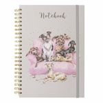 Wrendale Designs A4 Dogs Notebook - Movie Night (Grey)