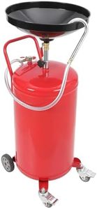 GarveeTech 18 Gallon Waste Oil Drain Tank, Portable Oil Drain Container, With Level Gauge, Steel Oil Change Pan and Braked Wheels, Adjustable Height & Funnel Drain for Easy Oil Removal