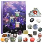 Advent Calendar 2022 Rocks 24 Days Natural Crystal Agate Stone Minerals & Fossils Advent Calendar Healing Crystals Christmas Calendar Enthusiasts Collection Countdown for Birthday Xmas Girls Boys