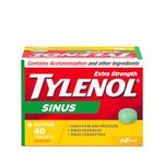 TYLENOL Extra Strength Sinus eZ Tabs, Relieves Sinus congestion and other sinus Symptoms, Daytime, 40ct