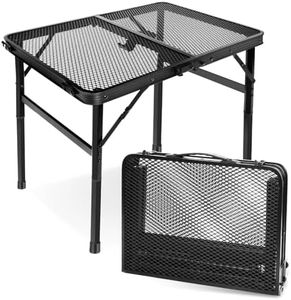 Aiderly Metal Folding Table, Portable Camping and BBQ Table, Outdoor Grill and Picnic Table, 40 * 60CM, Black