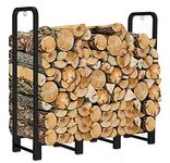 4ft Firewood Rack Outdoor Heavy Duty Log Rack Firewood Storage Rack Holder