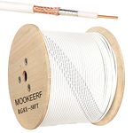 MOOKEERF RG8x Coaxial Cable 50ft,PVC White Marine Antenna Cable Mini-8,Low Loss RG 8X Cable 50 Feet,RG8x Coax Cable 50 ohm