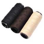 3 Rolls Sewing Threads Weaving Threads for Making Wigs Hand Sewing Hair Weft DIY (Black,Beige,Brown)