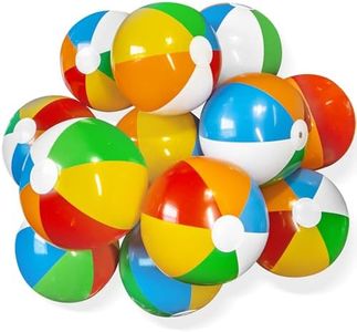 Novelty Place Inflatable Beach Balls - 12 Pack, 9" Diameter, Bright Rainbow Colored, Leak-Proof PVC - Summer Seaside Beach Pool Party School Supplies, Floating Toys for Toddlers, Teenagers