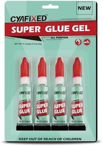 CYAFIXED Super Glue Gel, All-Purpose Superglue, Cyanoacrylate Instant Adhesive for Plastic, Wood, Metal, Repair - Four 3 Gram Tubes, Clear