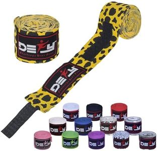 DEFY Professional 180 Inch Hand Wraps for Boxing Muay Thai MMA Elastic Bandages for Men & Women -Pair (Leopard Style)