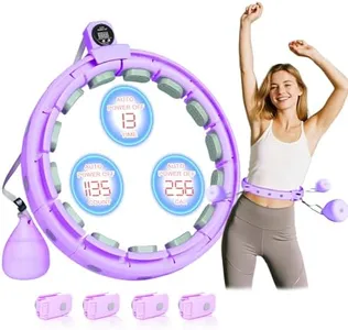 MOSHEEHDOR 2025 New Silent Smart Weighted Fitness Hoop, Weighted Hula Circle Hoops for Adults Weight Loss,18 Detachable Links Waist 30"- 50", Exercise Hula for Women & Men (Purple)