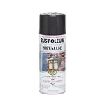 Rust-Oleum 7250830 Stops Rust Metallic Spray Paint for Outdoor Metals and Alloy (Black Night - 312 Grams)