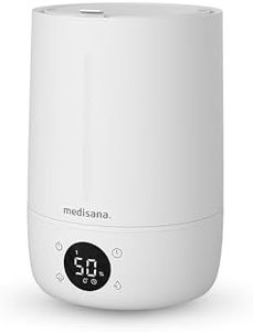 medisana AH 663 Humidificateur d'air chambre avec hygromètre et technologie à ultrasons, purificateur d'air avec affichage LED, minuterie et mode sommeil, diffuseur electrique pour bébé