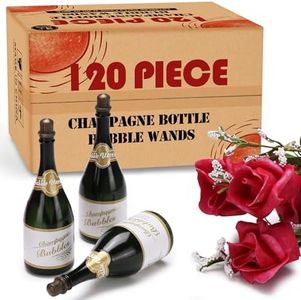 120 Pcs Mini Champagne Bottle Bubble Bulk, Ideal for Wedding Send off, Bridal Shower or Engagement, Anniversaries Celebration, Valentine’s Day, Family Reunion, Party Favor for Guests newlyweds Couple