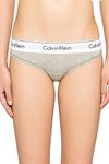 Calvin Klein - Women's Underwear - Bikini Brief - Modern Cotton - Medium Rise Waist - Signature Waistband Elastic - Grey Heather - XS