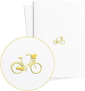 Diese-Klappkarten Buono regalo, biglietto d'auguri Nobile ed elegante con bicicletta in lamina d'oro goffrata su carta strutturata|voucher per bicicletta da donna|buono viaggio, E24
